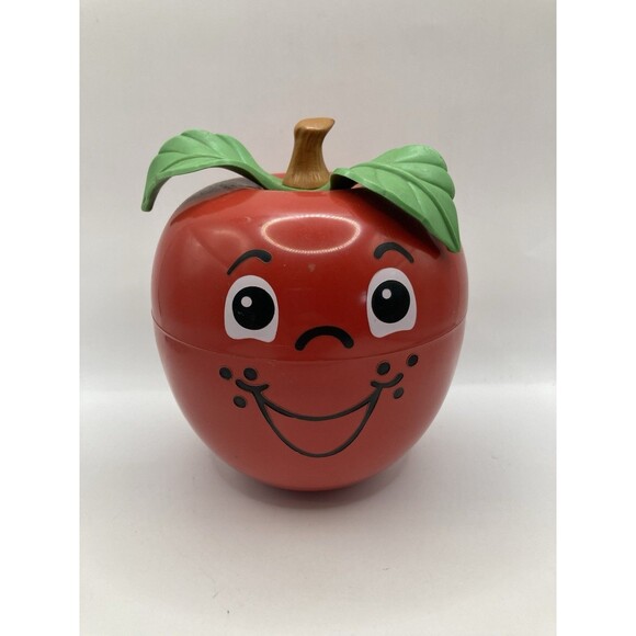 Vintage 1972 Fisher Price Happy Apple w/ Short Stem, Roly Poly Chime Toy Works - Picture 1 of 7